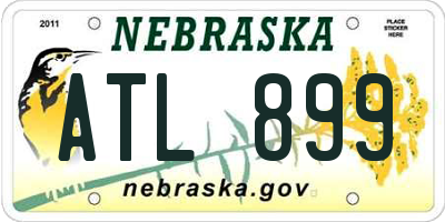 NE license plate ATL899