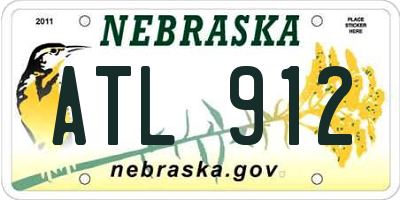 NE license plate ATL912