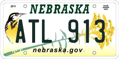 NE license plate ATL913