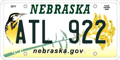 NE license plate ATL922