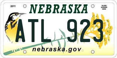 NE license plate ATL923
