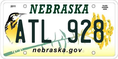 NE license plate ATL928