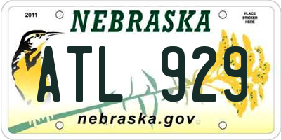 NE license plate ATL929