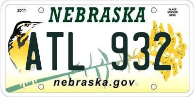 NE license plate ATL932