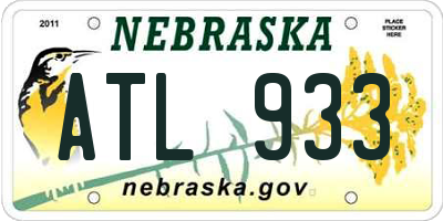 NE license plate ATL933