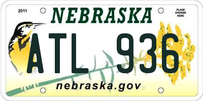 NE license plate ATL936