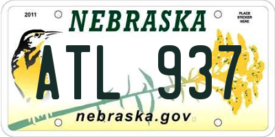 NE license plate ATL937