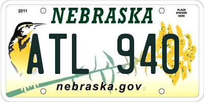 NE license plate ATL940