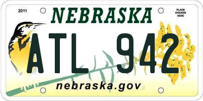 NE license plate ATL942