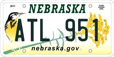 NE license plate ATL951