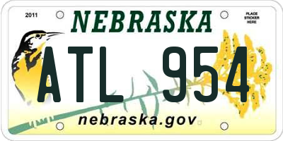 NE license plate ATL954