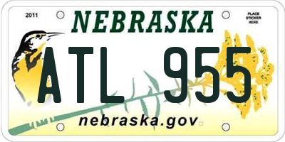 NE license plate ATL955