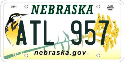 NE license plate ATL957