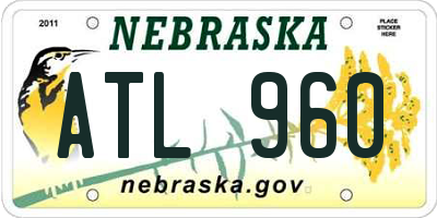 NE license plate ATL960