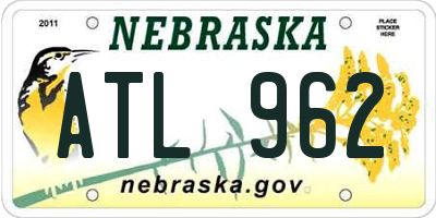 NE license plate ATL962