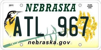 NE license plate ATL967