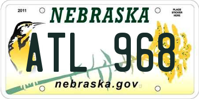 NE license plate ATL968