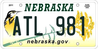 NE license plate ATL981