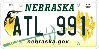 NE license plate ATL991