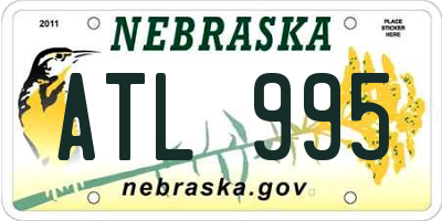 NE license plate ATL995