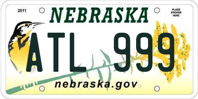 NE license plate ATL999