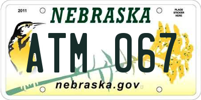 NE license plate ATM067