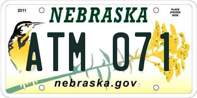 NE license plate ATM071