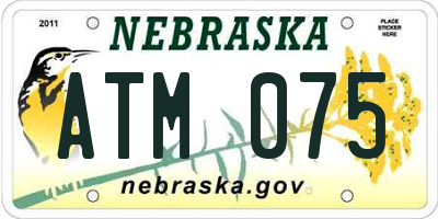 NE license plate ATM075
