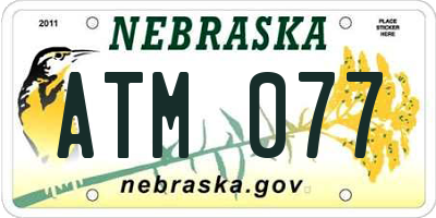 NE license plate ATM077
