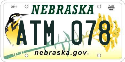 NE license plate ATM078