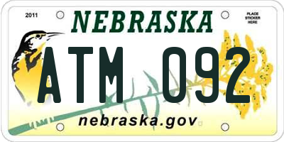 NE license plate ATM092