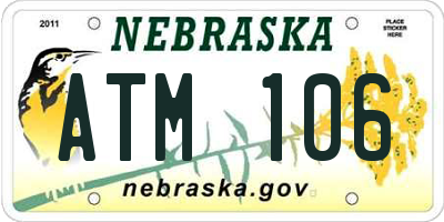 NE license plate ATM106