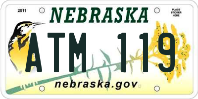 NE license plate ATM119