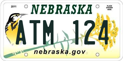 NE license plate ATM124
