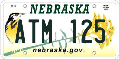 NE license plate ATM125