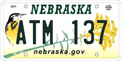 NE license plate ATM137