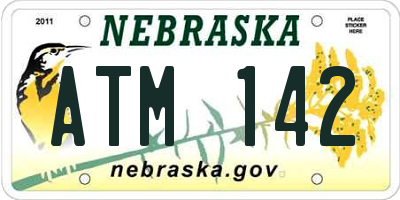 NE license plate ATM142