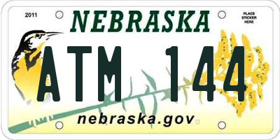 NE license plate ATM144