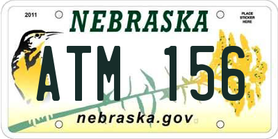 NE license plate ATM156
