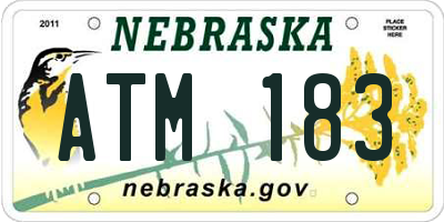 NE license plate ATM183