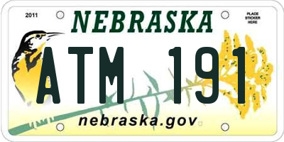 NE license plate ATM191