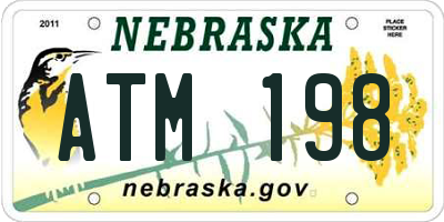NE license plate ATM198