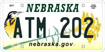 NE license plate ATM202
