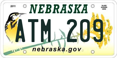 NE license plate ATM209
