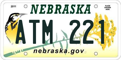NE license plate ATM221