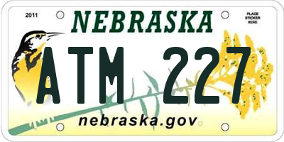 NE license plate ATM227