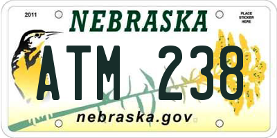 NE license plate ATM238