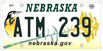NE license plate ATM239