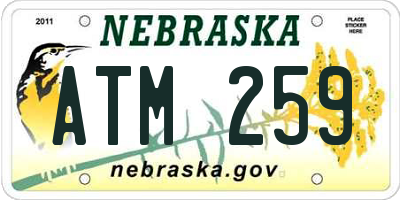 NE license plate ATM259