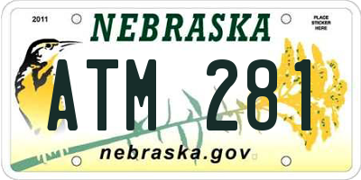 NE license plate ATM281